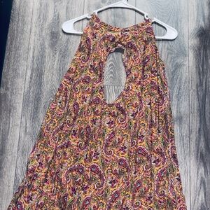 Umgee Paisley Halter Top L Keyhole Sleeveless Boho